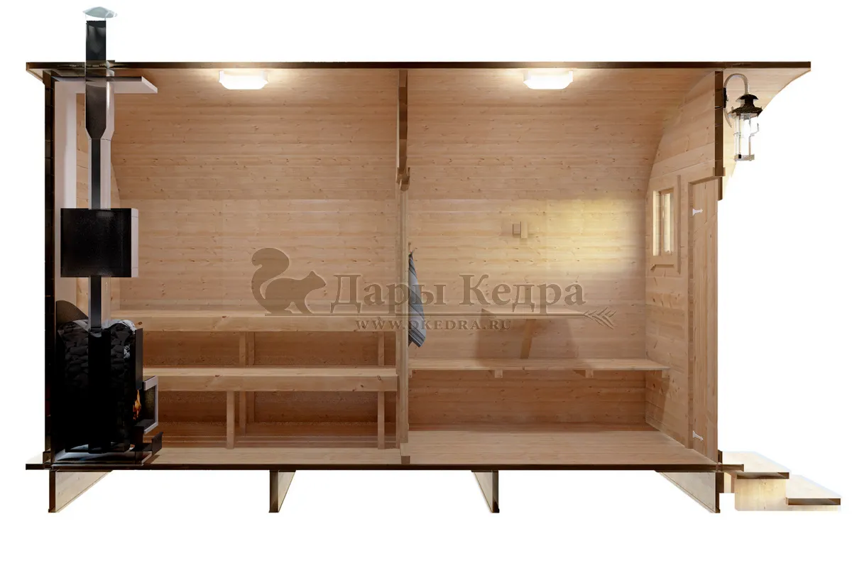 Баня-бочка буханка из кедра 3 метра